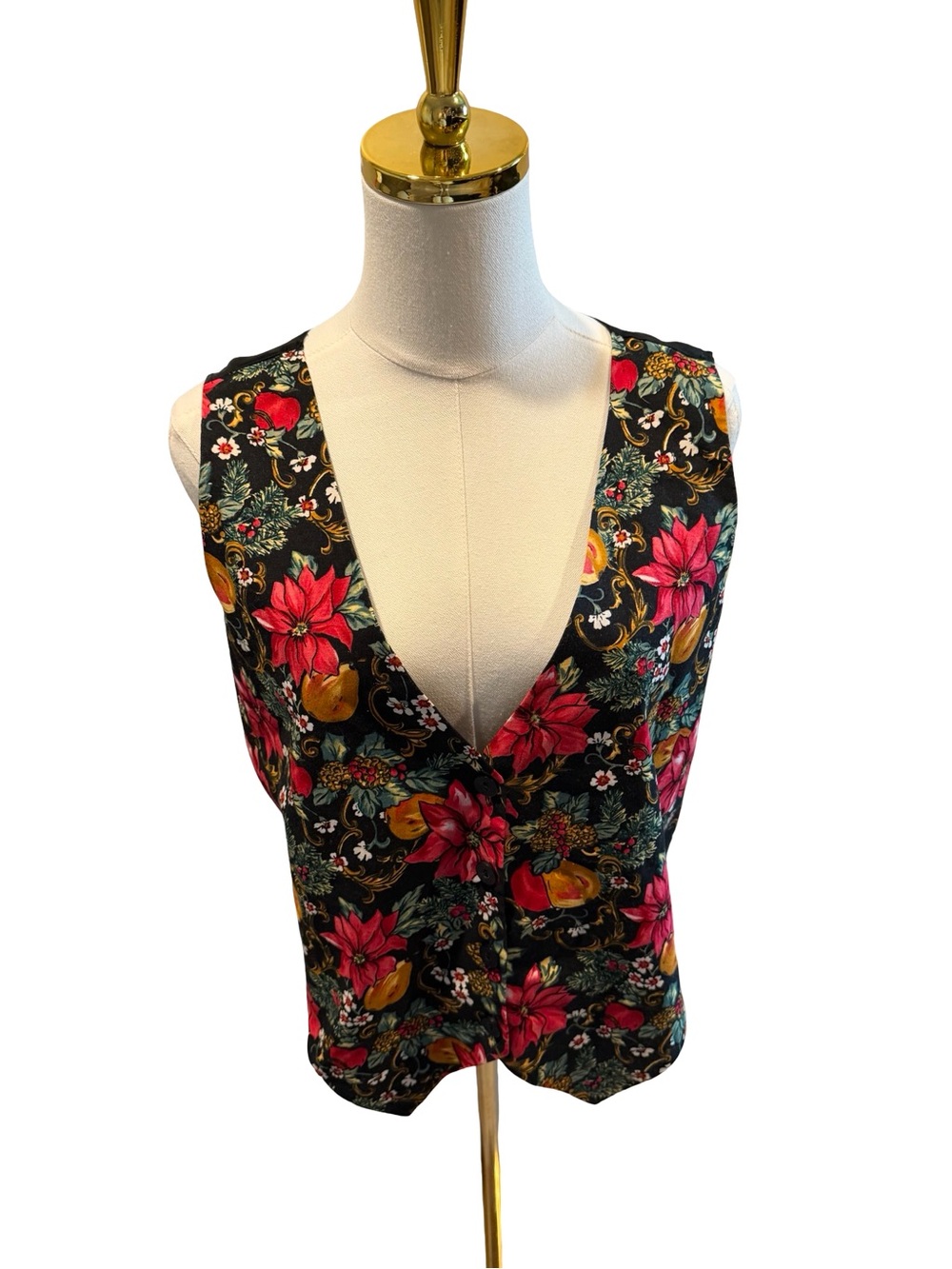 Vintage nutcracker v neck vest